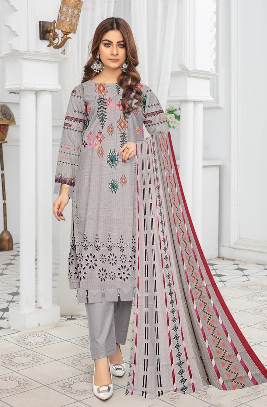 Stunning Printed Karandi Suit Set - 3 Pcs For Women